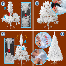 Load image into Gallery viewer, 6' Artificial Wall Space Saving Half Corner Christmas Tree with Steel Base white