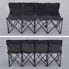 Load image into Gallery viewer, Folding 4 Person Seater Portable Sports Sideline Bench Chair 600D PVC Fabric