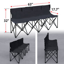 Load image into Gallery viewer, Folding 4 Person Seater Portable Sports Sideline Bench Chair 600D PVC Fabric