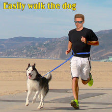 Load image into Gallery viewer, Hands Free Running Dog Leash Bungee Reflective Strip for Jogging Walking Hiking