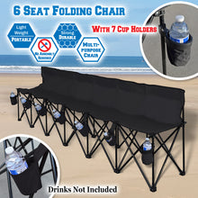 Load image into Gallery viewer, Portable Folding Sports 6 Seater Sideline Bench with Carry Bag
