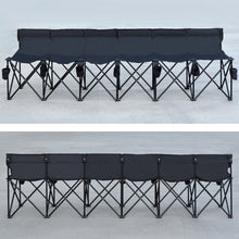 Load image into Gallery viewer, Portable Folding Sports 6 Seater Sideline Bench with Carry Bag