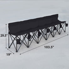 Load image into Gallery viewer, Portable Folding Sports 6 Seater Sideline Bench with Carry Bag