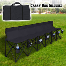 Load image into Gallery viewer, Portable Folding Sports 6 Seater Sideline Bench with Carry Bag