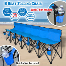 Load image into Gallery viewer, Portable Folding Sports 6 Seater Sideline Bench with Carry Bag