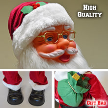 Load image into Gallery viewer, 6FT Life Size Christmas Santa Animated Sining and Dancing Santa Claus Xmas Decoration