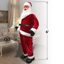 Load image into Gallery viewer, 6FT Life Size Christmas Santa Animated Sining and Dancing Santa Claus Xmas Decoration