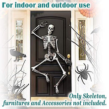 Load image into Gallery viewer, Halloween Decoration 5.6&#39; Poseable Pose-N-Stay Life Size Crazy Skeleton Skull
