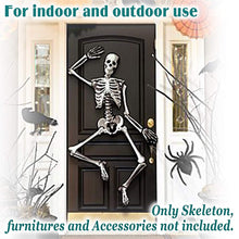Load image into Gallery viewer, Halloween Decoration 5.6' Poseable Pose-N-Stay Life Size Crazy Skeleton Skull
