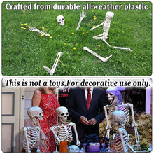 Load image into Gallery viewer, Halloween Decoration 5.6' Poseable Pose-N-Stay Life Size Crazy Skeleton Skull