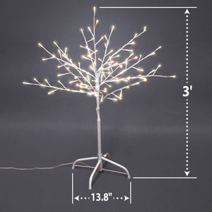 3FT Birch Light Tree 112 LED Lighted Warm White Decoration Christmas tree