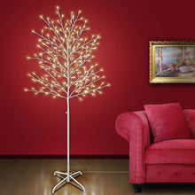 Load image into Gallery viewer, 6FT 240LED Light Birch Twig Flexible DIY Christmas Tree w/ Base Warm Light Decor
