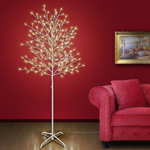 6FT 240LED Light Birch Twig Flexible DIY Christmas Tree w/ Base Warm Light Decor