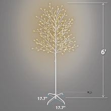 Load image into Gallery viewer, 6FT 240LED Light Birch Twig Flexible DIY Christmas Tree w/ Base Warm Light Decor