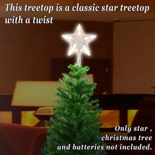 Load image into Gallery viewer, 8.5" LED Tree Topper Star Christmas Top Xmas Star Light Up Glitter Gift Decor
