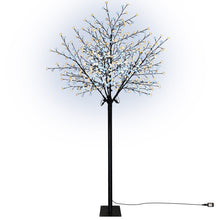 Load image into Gallery viewer, 8ft Tall Cherry Blossom Flower Tree Warm and Cool White 600 LED Lighted 24V UL