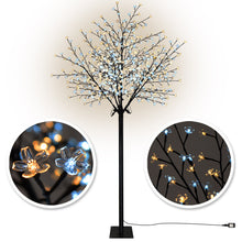 Load image into Gallery viewer, 8ft Tall Cherry Blossom Flower Tree Warm and Cool White 600 LED Lighted 24V UL