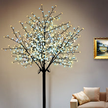 Load image into Gallery viewer, 8ft Tall Cherry Blossom Flower Tree Warm and Cool White 600 LED Lighted 24V UL