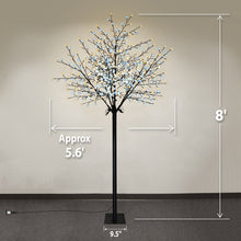 Load image into Gallery viewer, 8ft Tall Cherry Blossom Flower Tree Warm and Cool White 600 LED Lighted 24V UL
