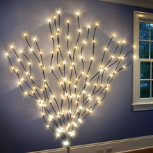 Load image into Gallery viewer, 50-inch Corded Bendable Willow Branch w 96/ 144 LED t Lights Wine Wall Decor