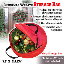 Load image into Gallery viewer, Heavy Duty Christmas Wreath Storage Bag with Handles for 24''/30'' Wreath