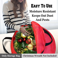 Load image into Gallery viewer, Heavy Duty Christmas Wreath Storage Bag with Handles for 24''/30'' Wreath