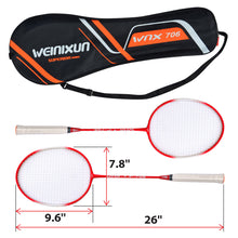 Load image into Gallery viewer, 2 Pack Badminton Racquet Lightweight Badminton Set with Bag
