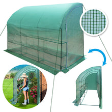 Load image into Gallery viewer, 10x5x7'H w 3 Tiers/6 Shelves Gardening Large Walk-in Wall Greenhouse (Green)