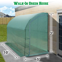 Load image into Gallery viewer, 10x5x7'H w 3 Tiers/6 Shelves Gardening Large Walk-in Wall Greenhouse (Green)