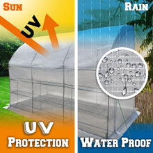 Load image into Gallery viewer, 10x5x7'H w 3 Tiers/6 Shelves Gardening Large Walk-in Wall Greenhouse  (White )