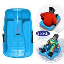 Load image into Gallery viewer, 2-Pack Snow Sleds Toboggans Plastic Snow Sleds for Kids