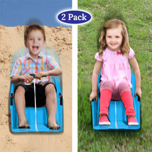 Load image into Gallery viewer, 2-Pack Snow Sleds Toboggans Plastic Snow Sleds for Kids