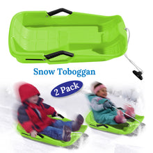 Load image into Gallery viewer, 2-Pack Snow Sleds Toboggans Plastic Snow Sleds for Kids