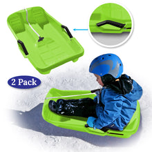 Load image into Gallery viewer, 2-Pack Snow Sleds Toboggans Plastic Snow Sleds for Kids