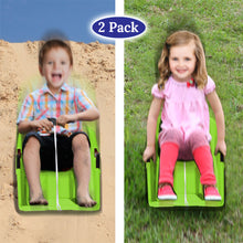 Load image into Gallery viewer, 2-Pack Snow Sleds Toboggans Plastic Snow Sleds for Kids