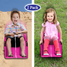 Load image into Gallery viewer, 2-Pack Snow Sleds Toboggans Plastic Snow Sleds for Kids
