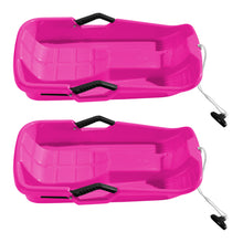 Load image into Gallery viewer, 2-Pack Snow Sleds Toboggans Plastic Snow Sleds for Kids