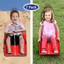 Load image into Gallery viewer, 2-Pack Snow Sleds Toboggans Plastic Snow Sleds for Kids