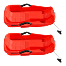 Load image into Gallery viewer, 2-Pack Snow Sleds Toboggans Plastic Snow Sleds for Kids