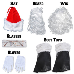 Complete Christmas Santa Claus Suit Plush Men Adult Costume Fancy Dress