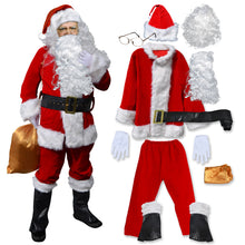 Load image into Gallery viewer, Complete Christmas Santa Claus Suit Plush Men Adult Costume Fancy Dress
