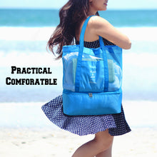 Load image into Gallery viewer, Mesh Beach Outdoor Sport Tote Bag with Heat Insulated Picnic Cooler