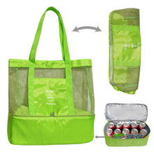 Load image into Gallery viewer, Mesh Beach Outdoor Sport Tote Bag with Heat Insulated Picnic Cooler