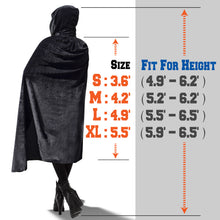 Load image into Gallery viewer, S-XL Halloween Witch Hooded Cloak Robe Costume Party Cosplay