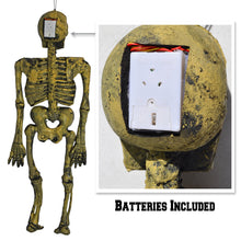 Load image into Gallery viewer, Hanging Acoustic Skeleton Ghost Glowing Eyes Scary Sound Halloween Prop Decorate