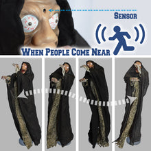 Load image into Gallery viewer, 4ft Halloween Shaking Prop Lighted Eyes Scary Sound Sensor Ghost with Standing Base
