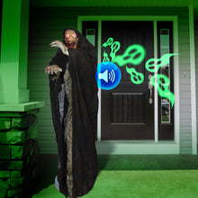 Load image into Gallery viewer, 4ft Halloween Shaking Prop Lighted Eyes Scary Sound Sensor Ghost with Standing Base