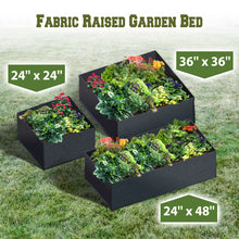 Load image into Gallery viewer, 3 size Fabric Square Plants Raised Planter for Garden Yard