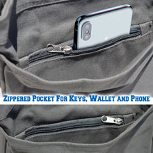 Load image into Gallery viewer, Canvas Yoga Mat Bag Tote Sling Carrier w Large Side Pocket and Zipper Pockets