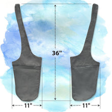 Load image into Gallery viewer, Canvas Yoga Mat Bag Tote Sling Carrier w Large Side Pocket and Zipper Pockets